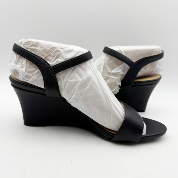 Naturalizer Womens Bristol Wedge Dress Sandals US 6 M EU 36 Black NIB - Picture 3 of 11